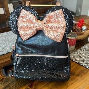 Disney Black and Rose Gold Sequined Limited Edition Backpack